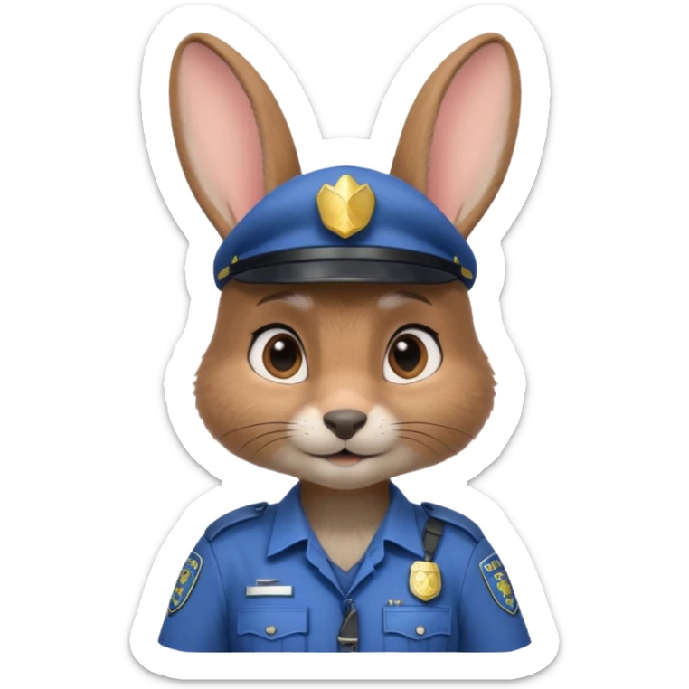 Judy Hopps (gray rabbit with a police suit, without a cap. big ears) from the Zootopia Disney movie sticker
