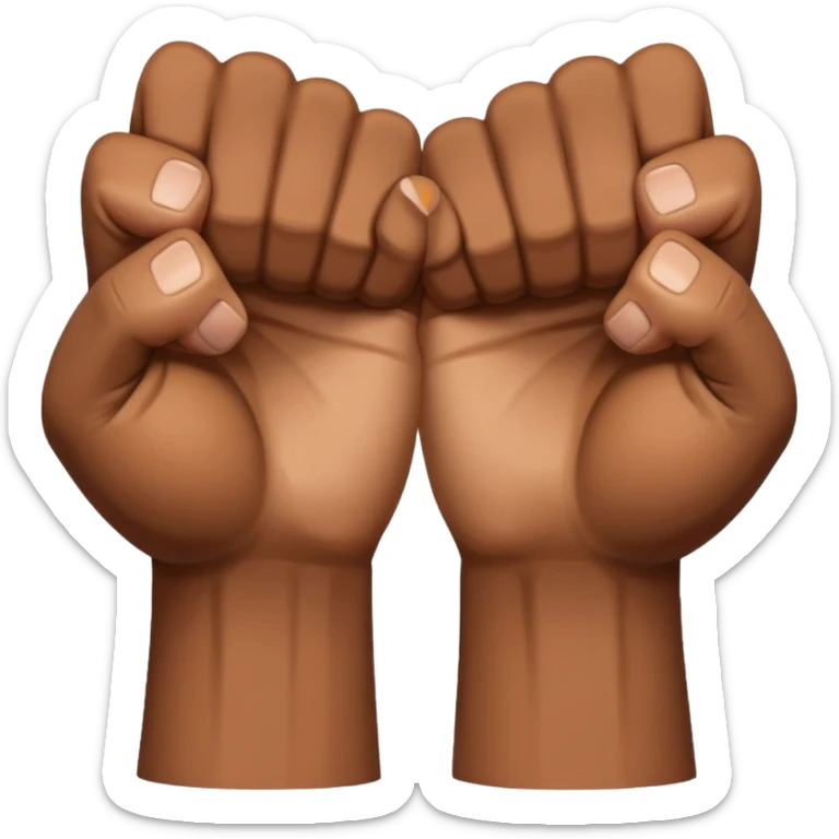 Left and Right fist from the top Perspektive with the Arms crossed over at the wrists  sticker