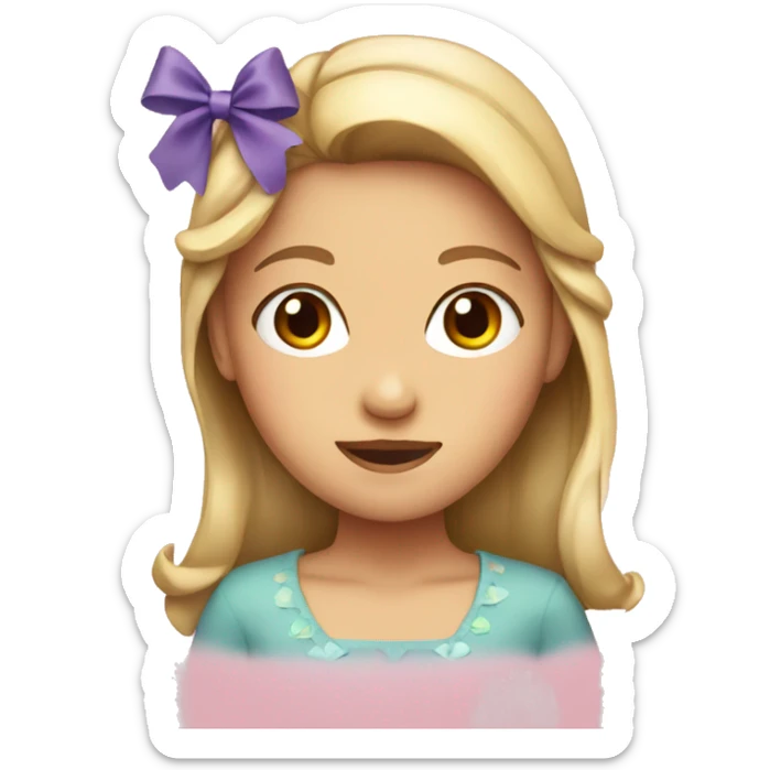 girl with bow sticker