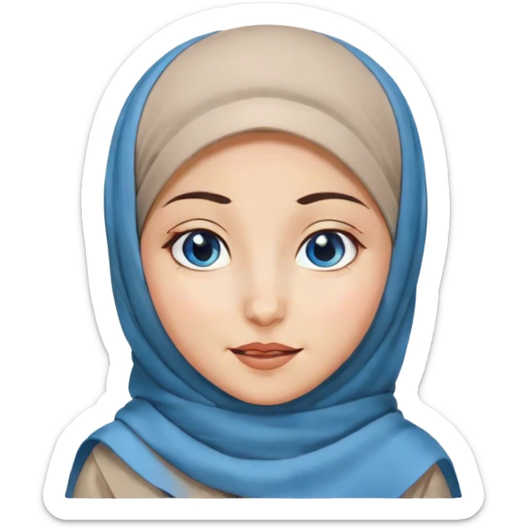 Turkish beautiful finish Konya girl blue eyes with hijab and islamic dress she’s Winking Face sticker