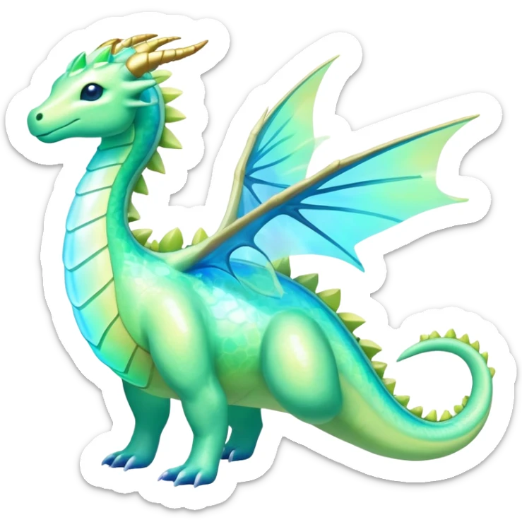 Exotic Rare Shiny Epic Ethereal Meganium-Amaura-Aurorus-Dragonair-hybrid, full body sticker