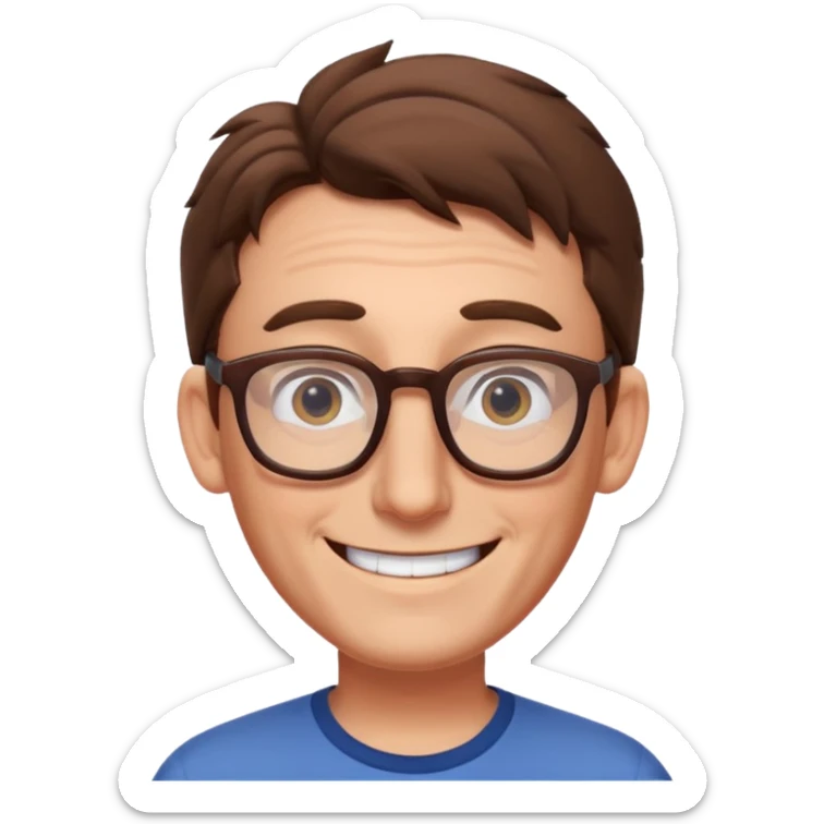 The actor of spongebob tom Kenny a guy with brown hair and glasses sticker