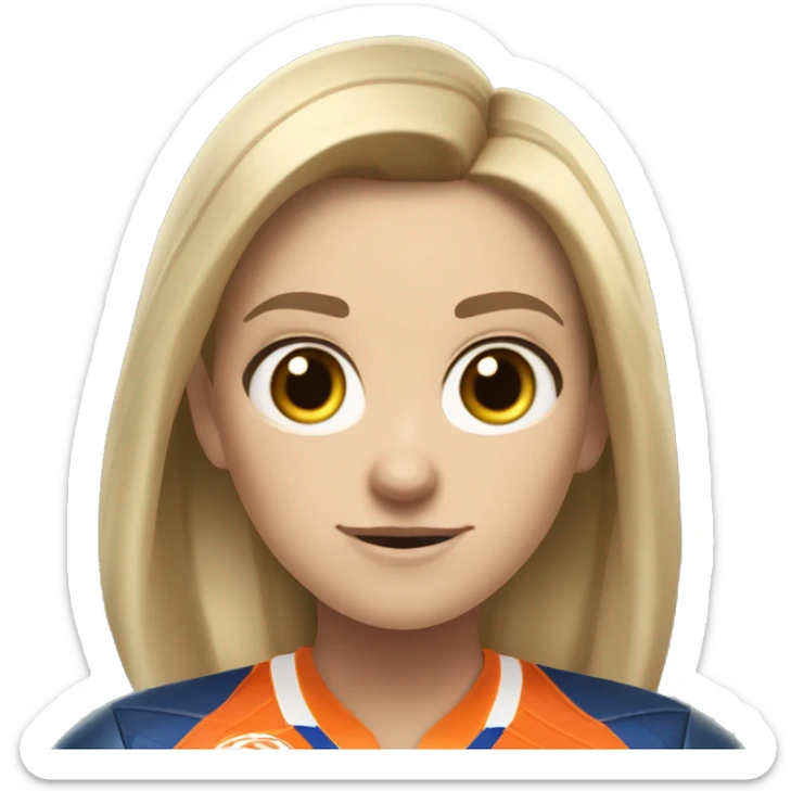 a white girl from the neatherland who is mad about a game called Rocket league which is like football with cars  sticker