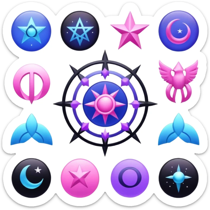 custim astrology symbols

blue/pink/purple/black colors

alt aesthetic sticker