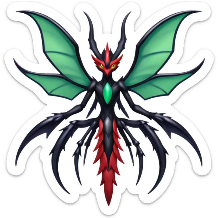 Shiny Oily Glossy Yveltal-Scyther-Darkrai-Lunala-fusion sticker