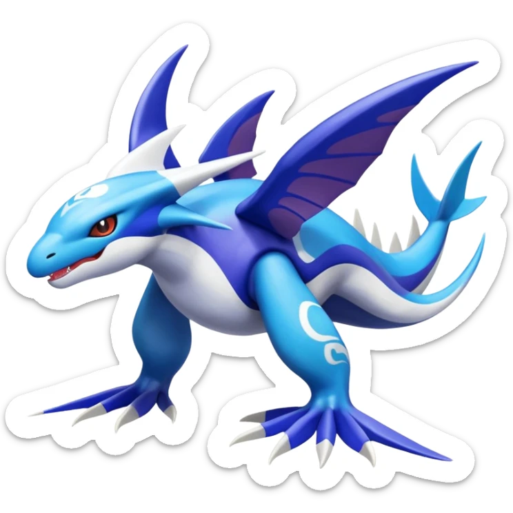 Noivern-Kyogre-Latios-Lugia-Fakémon-hybrid-creature (full body)  sticker