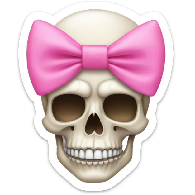 Skull with a pink bow sticker