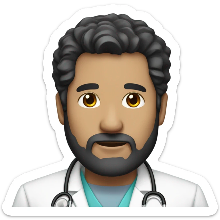 my dad he is 45 and a doctor with black hair and beard and white sticker