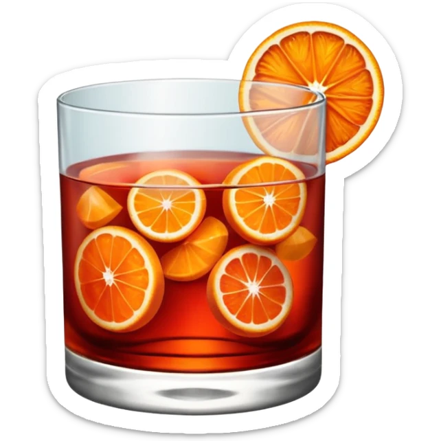 Mach mir einen Negroni Cocktail - wo nur eine Orangenscheibe im Glas zu sehen ist und kein Strohhalm  sticker