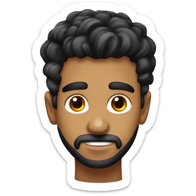 hombre de piel morena, ojos de color negro, cabello corto y rizado sticker