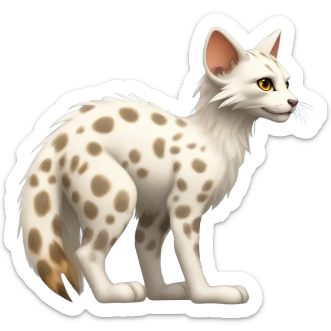 Modern Feral Rare Fantasy Vernid-Trico-species by LiLaiRa, random markings, tufted tail, tufted ears, full body sticker