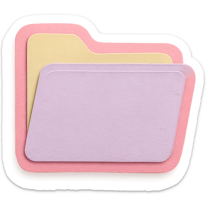 soft pastel aesthetic file folder sticker icon with a pink border sticker