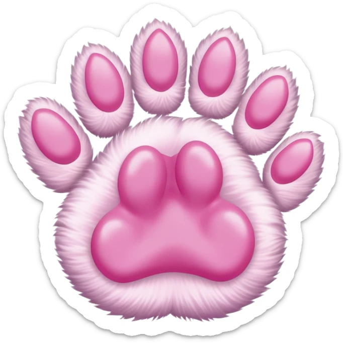 cat paw, cute feline foot with pink paw pads sticker