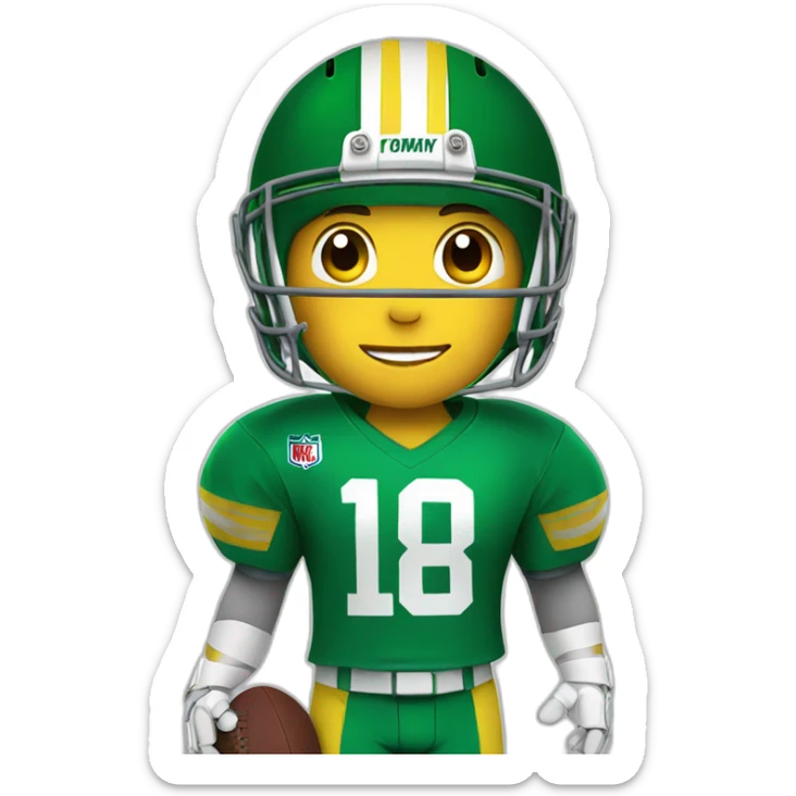Boy in football gear with a yellow helmet and a Crocodile on it sticker
