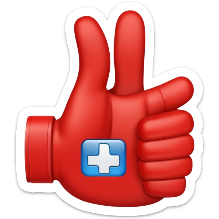 crea un dedo de like en color rojo al centro debe ir la frase "caja cusco" en color blanco sticker