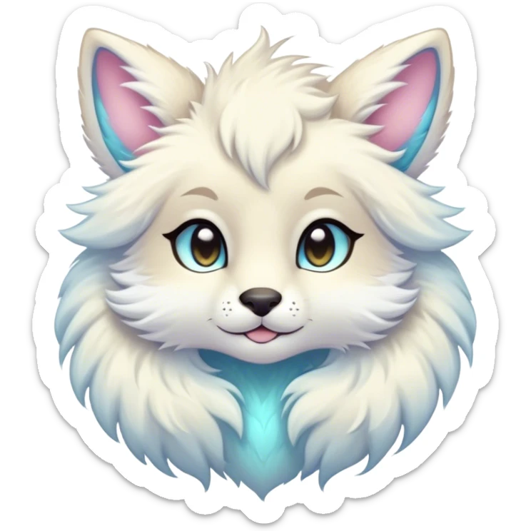 Kawaii bright fantasy ethereal anthro fursona animal sticker