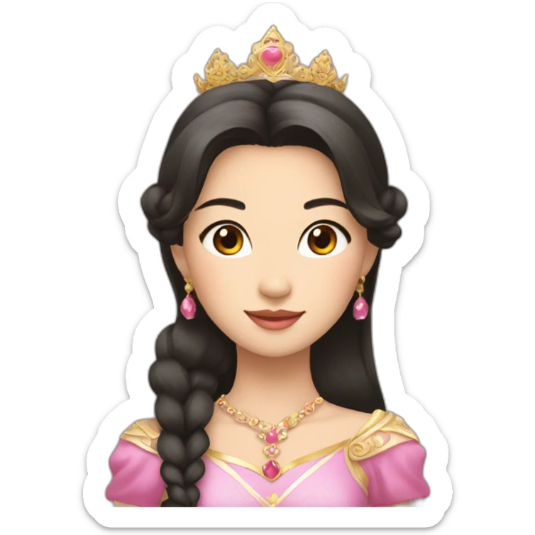 The most beautiful Asian princess with a crown with the inscription Ayana sticker