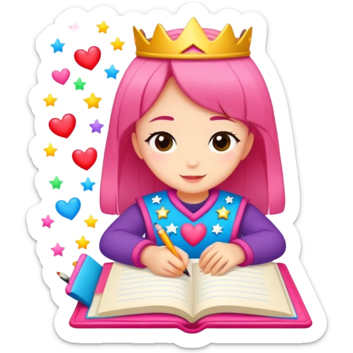 Let's write pek iyi in the middle and decorate the edges with hearts and stars. sticker