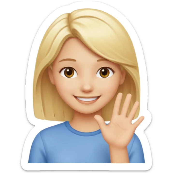 fingermouthing el gesto que es tan viral ahora en tik tok que le haga una chica rubia sticker