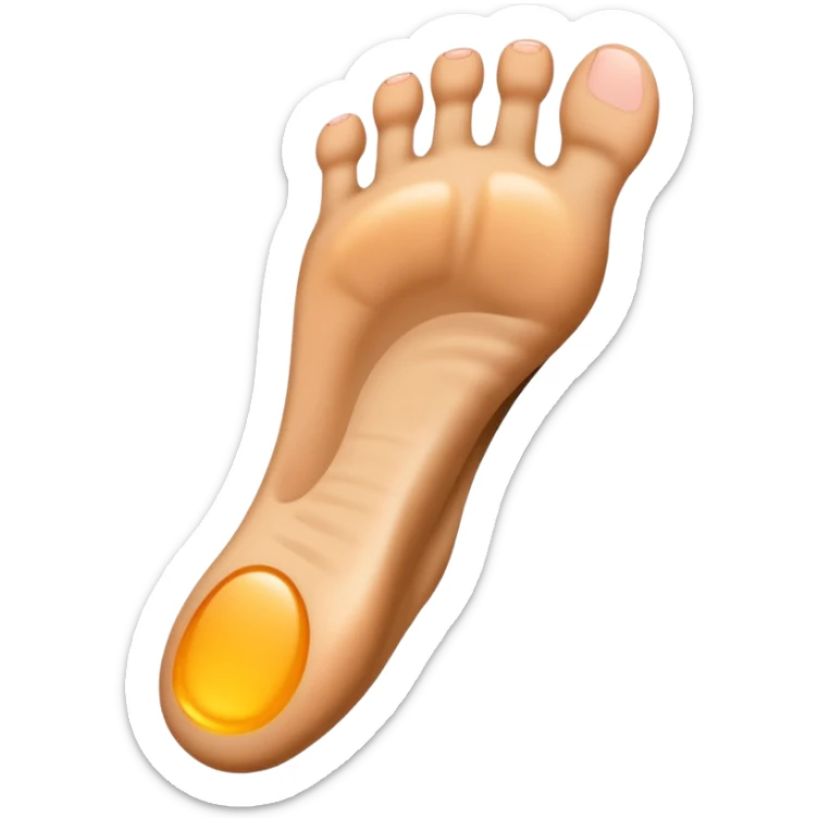 bottom of a foot showing the sole, simple and clear design emoji style sticker
