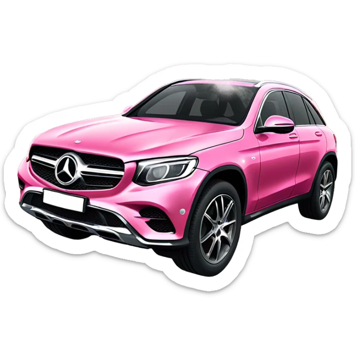 Sparkly Pink Mercedes-Benz glc 300 with smoke coming out of the aux  sticker