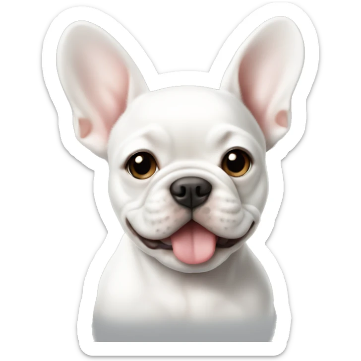 White Frenchie puppy sticker