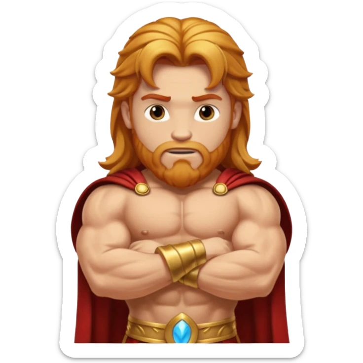 Hercules, God of Heroes from Gods and Goddesses with long reddish blonde hair, gold outfit sticker