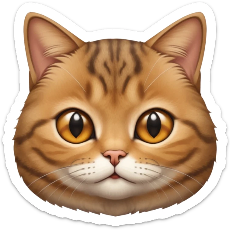 Face of a very cute Brown Tabby British Shorthair cat.Face of a very cute Brown Tabby British Shorthair cat. sticker