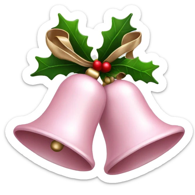 Light pink Christmas bells  sticker