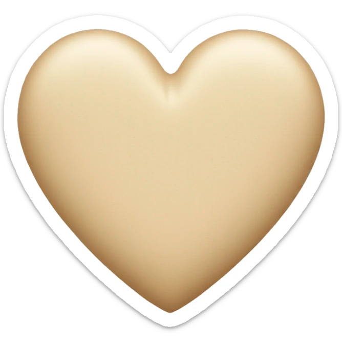 beige heart  sticker
