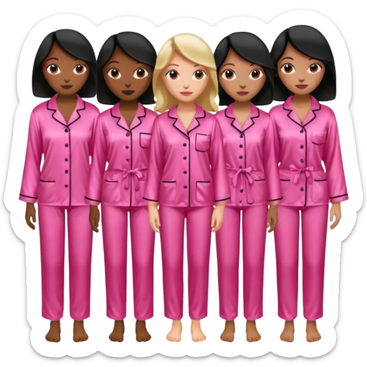 group of black women in pink pajamas high quality pajamas and like 20 women sticker