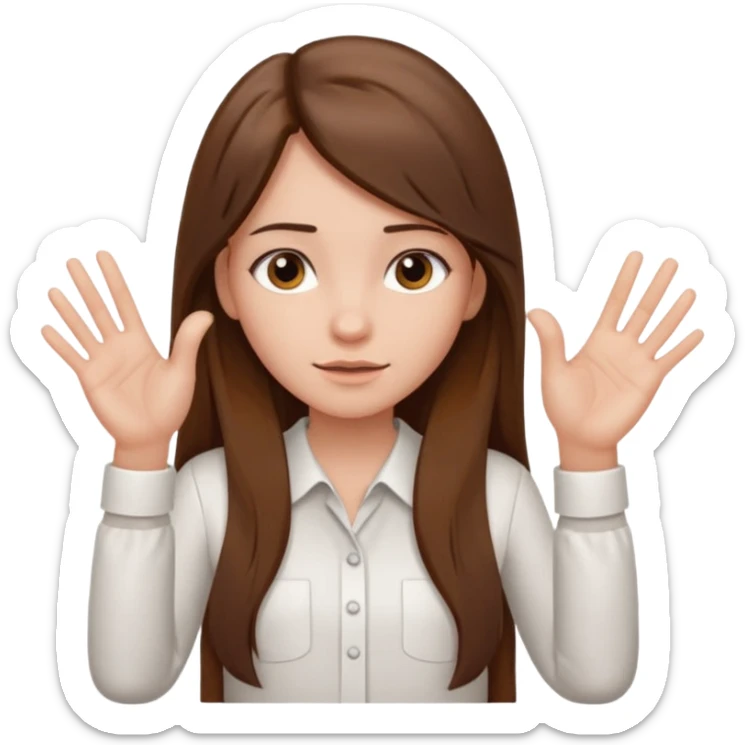 Girl with two hands in front no flowers and make them at different levels sticker