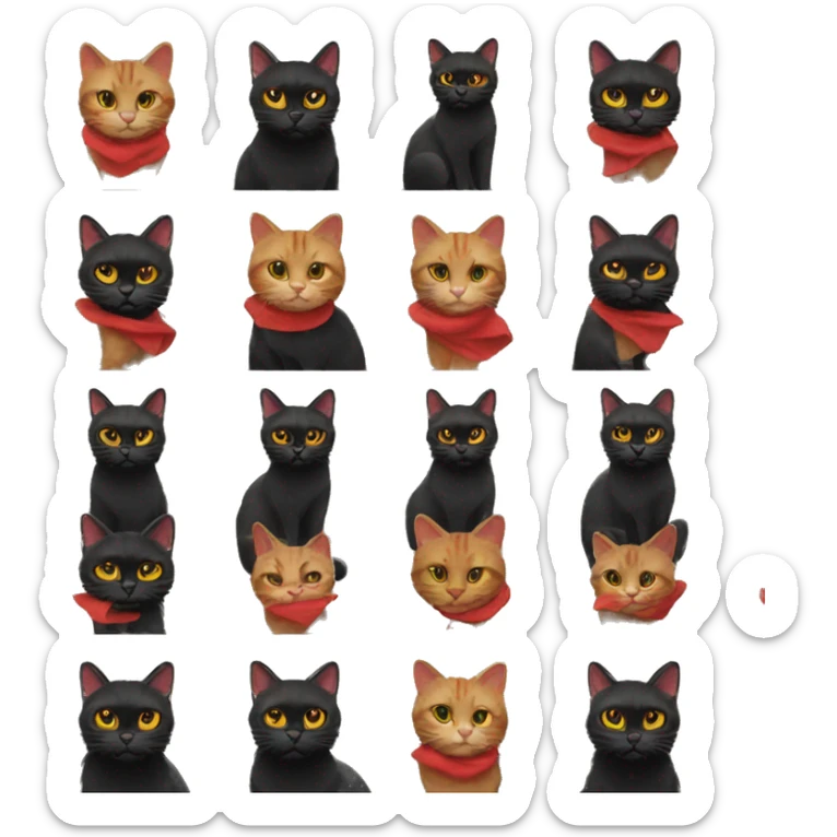 Red and black cats sticker
