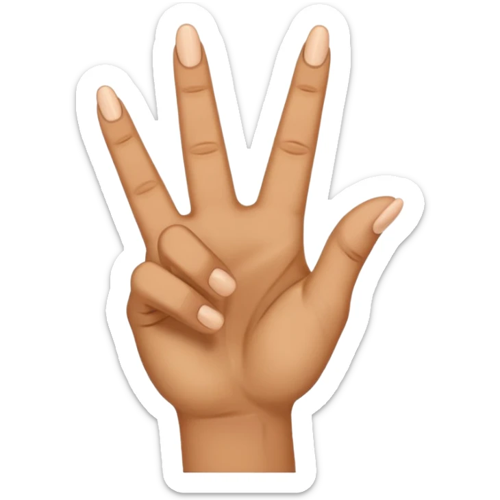 Una mano haciendo la w con los dos dedos de inmedio cruzados  sticker
