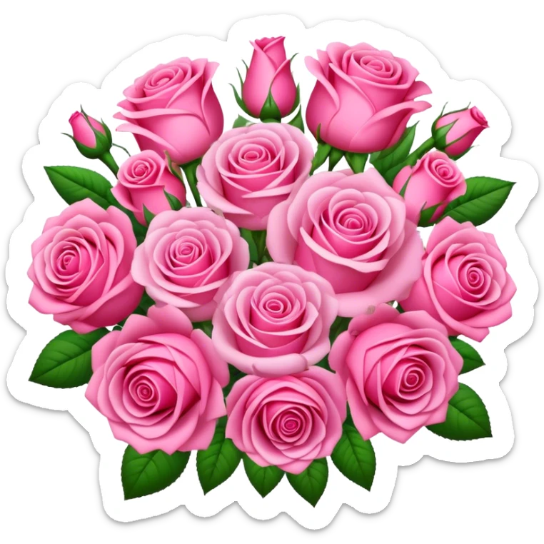 Huge pink flower bouquet with different flowers and pink tones and roses sticker
