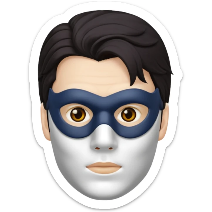 Make emoji of man attractive who wear fully  mask  and sigma mal sticker