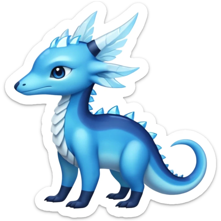 Shiny Dark Edgy  Aurorus-Inteleon-Amaura-Fakémon-hybrid-creature (full body)  sticker