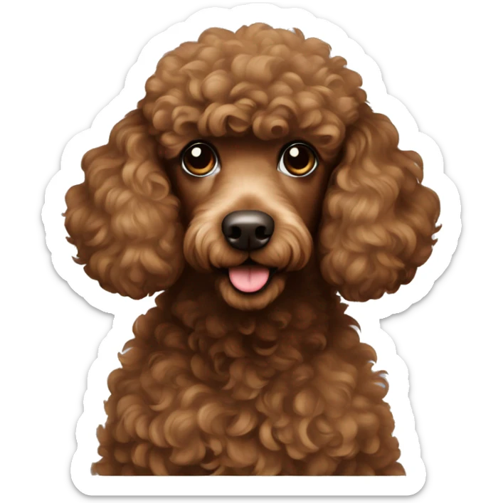 brown poodle sticker