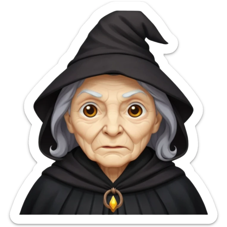 black old witch sticker