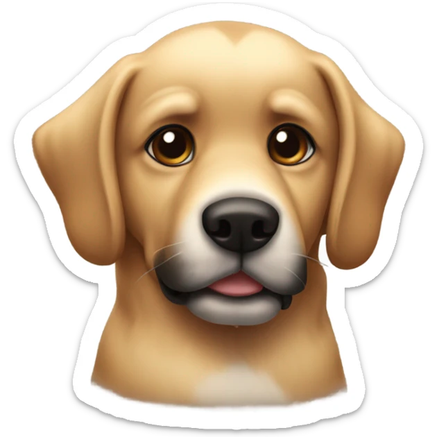 Cute dog with black and a little bit of brown hair and blonde ears sticker