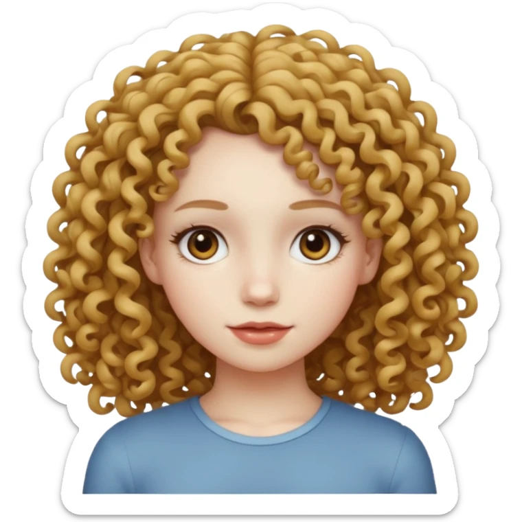 Girl with curly hair white skinny pale skin sticker
