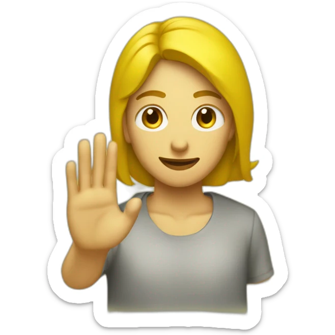 Homme jaune qui sert la main à une femme jaune  sticker