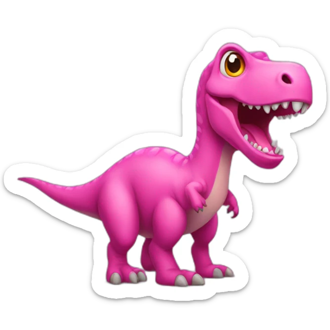 pink dinosaur sticker