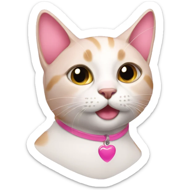 Cat and pink  sticker