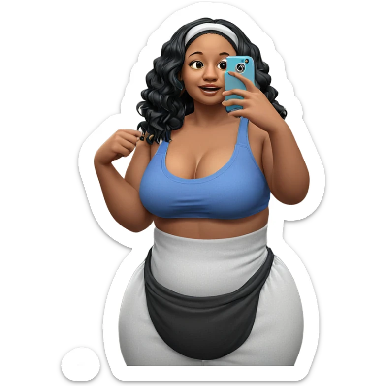 bathroom selfie with phone sticker