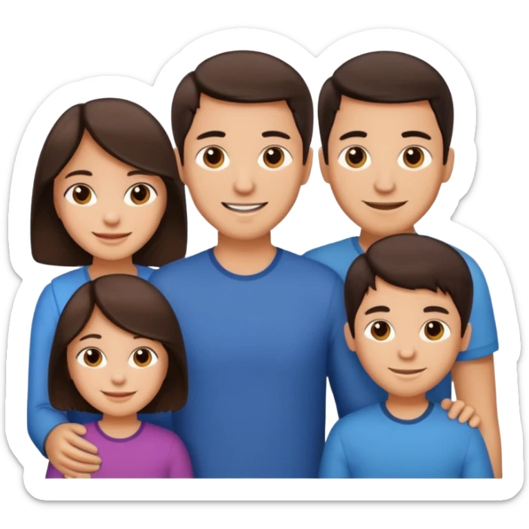 Hispanic family of five: one mom, one dad, two boys, one girl, all with medium skin and dark brown hair sticker