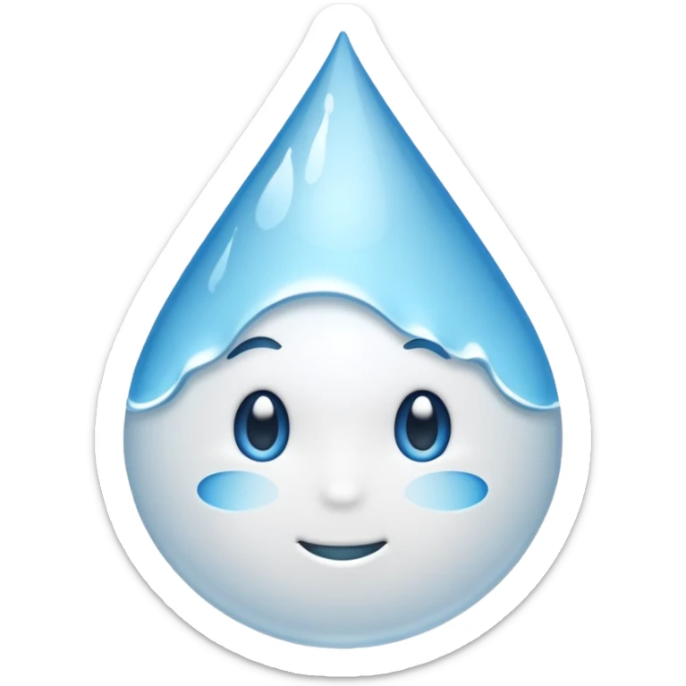 Gota de agua pero en lugar de azul que sea blanca sticker