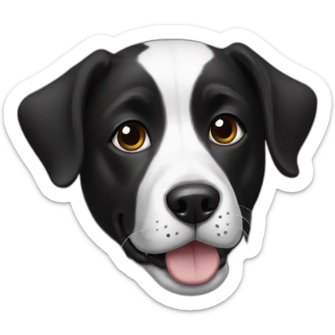 black and white dog sticker