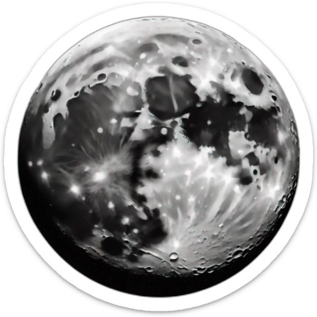 Moon black sticker