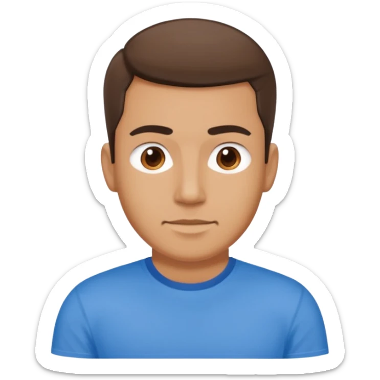 Now make a men who wears blue t shirt and on t shirt it is written mayank sticker